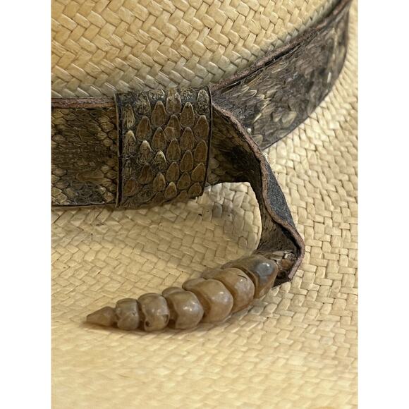Stetson Rattlesnake Straw Cowboy Rattle Included Hat Size 6 7/8 - 55 6X - Picture 14 of 16